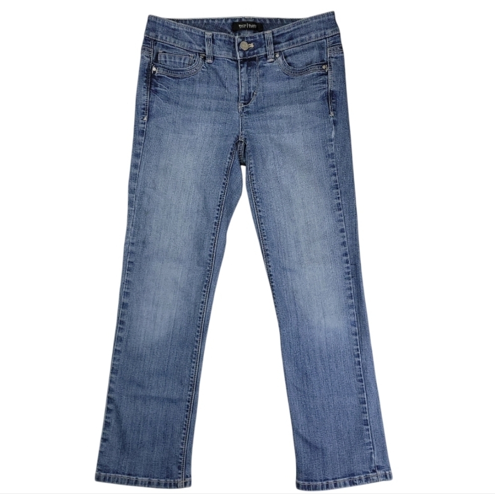 White House Black Market Womens Faded Blue Cropped Jeans Size 0